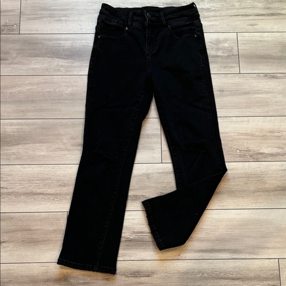 Risen Kira High-Rise Slim Straight Jeans in black size 27